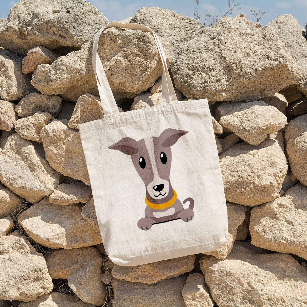 Peeking Greyhound Totes at $22.95 found at Personalizedpetlovergifts