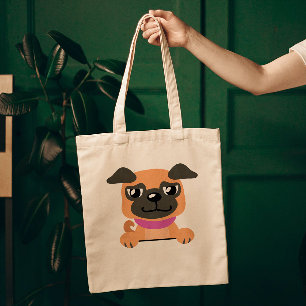 Peeking Pug Totes at $22.95 found at Personalizedpetlovergifts