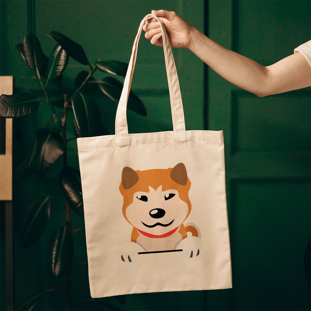 Peeking Smirking Shiba Totes at $22.95 found at Personalizedpetlovergifts