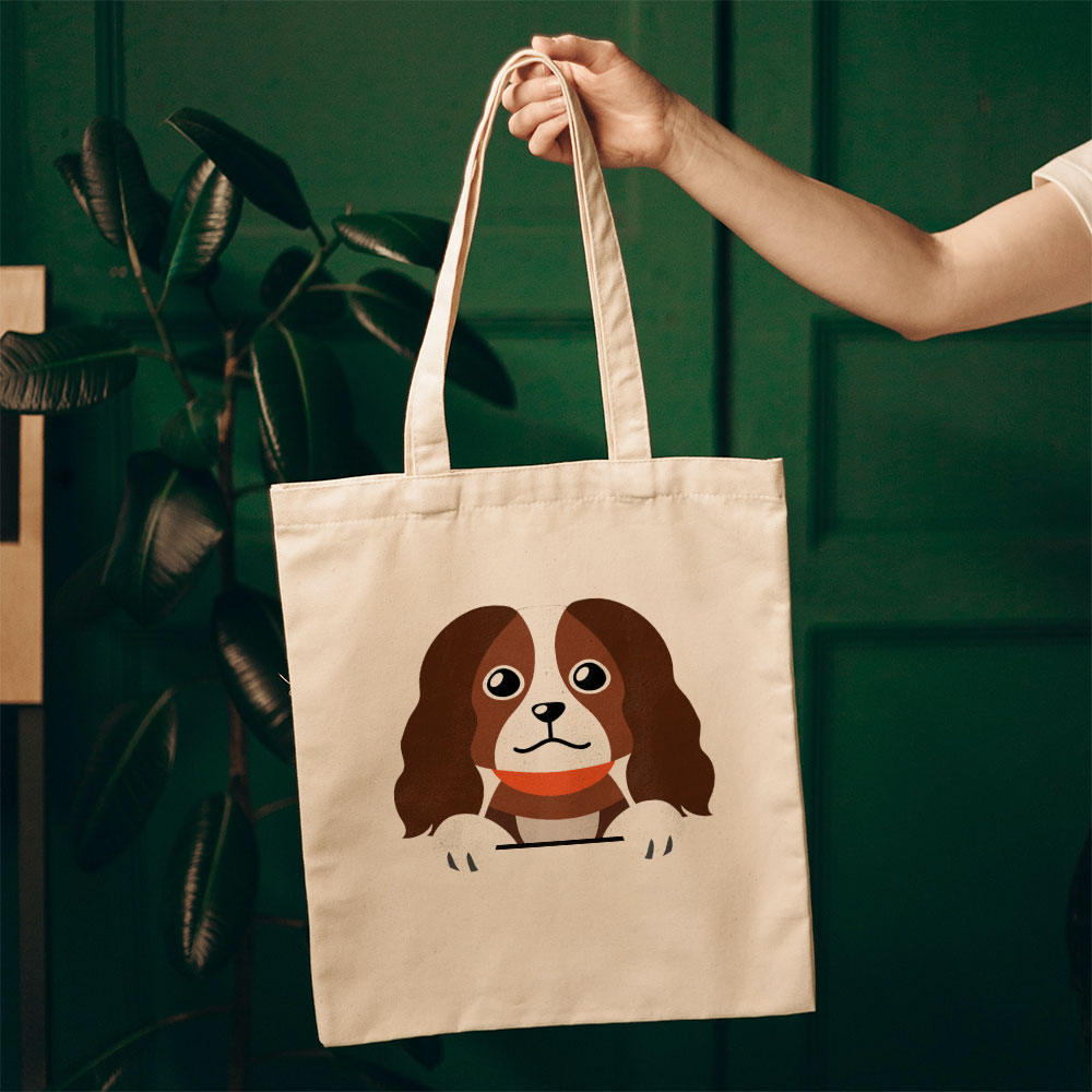 Peeking Spaniel Puppy Totes at $22.95 found at Personalizedpetlovergifts