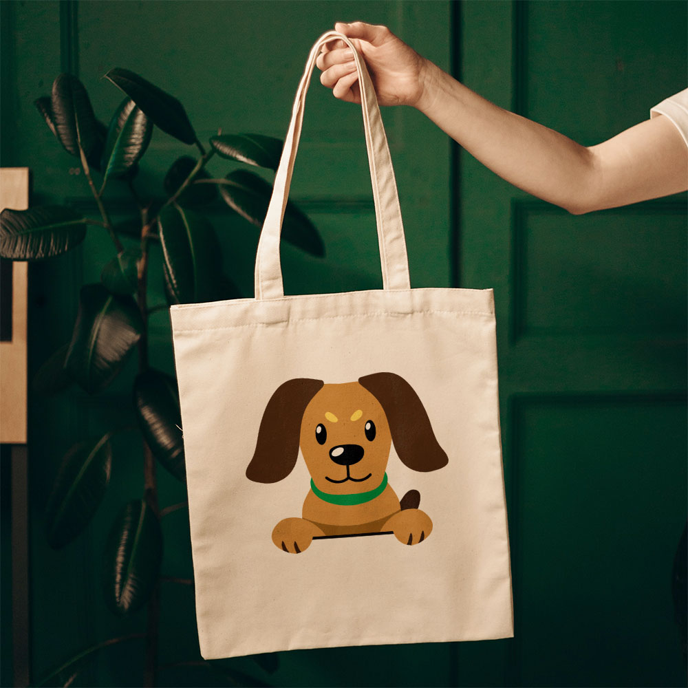 Peeking Tan Brown Dog Totes at $22.95 found at Personalizedpetlovergifts