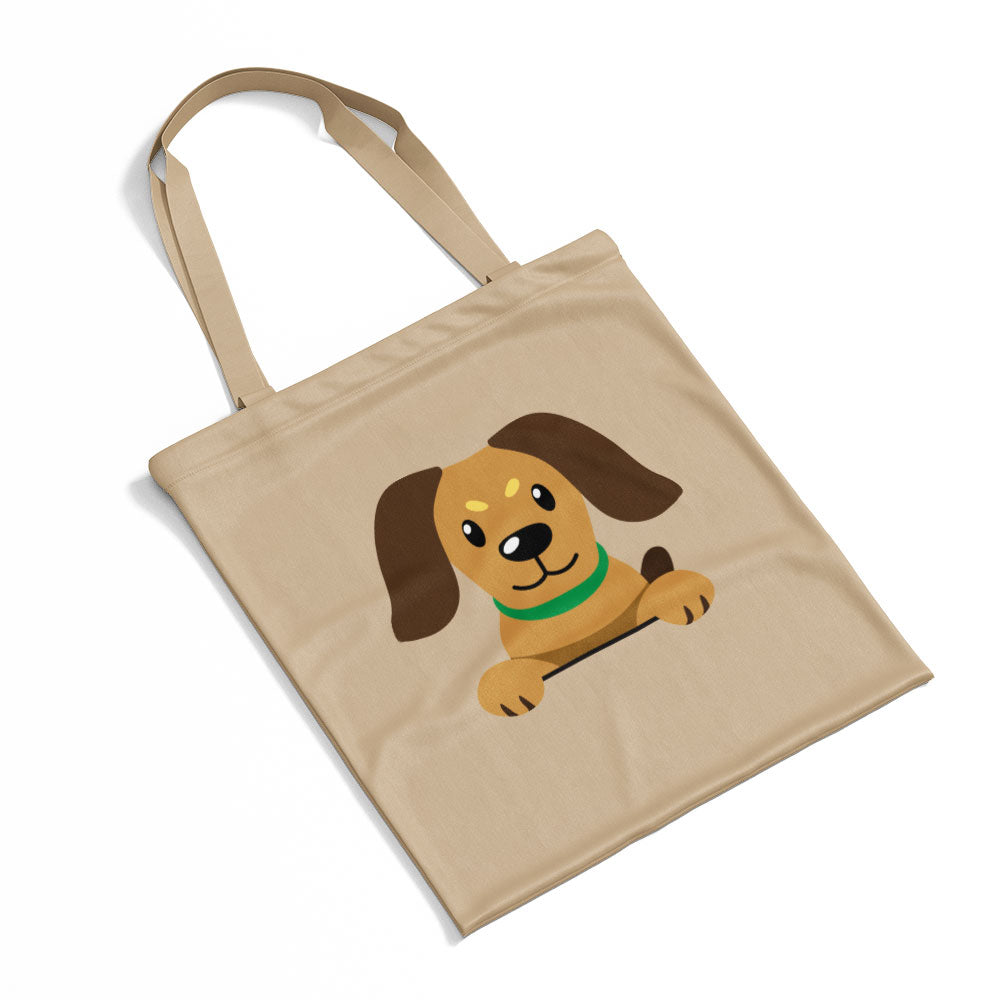 Peeking Tan Brown Dog Totes at $22.95 found at Personalizedpetlovergifts