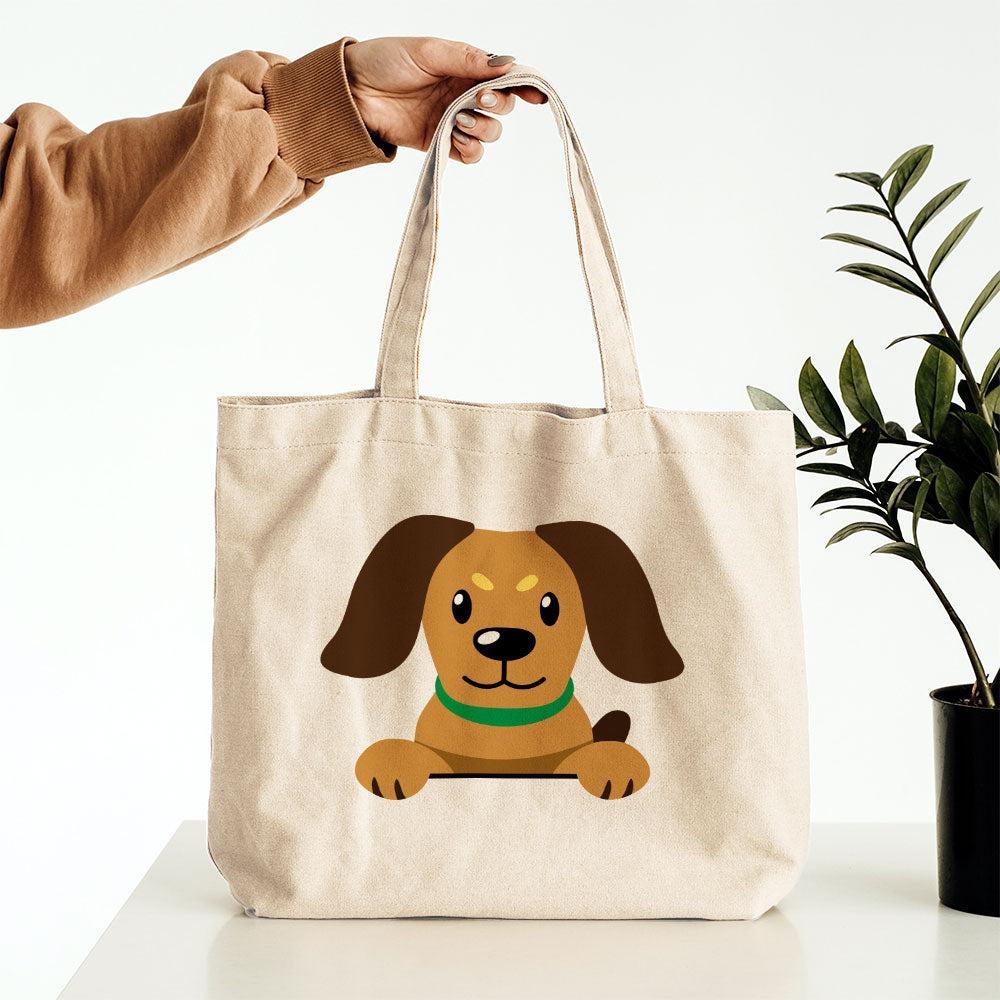 Peeking Tan Brown Dog Totes at $22.95 found at Personalizedpetlovergifts