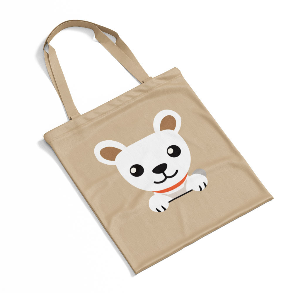 Peeking White Dog Totes at $22.95 found at Personalizedpetlovergifts