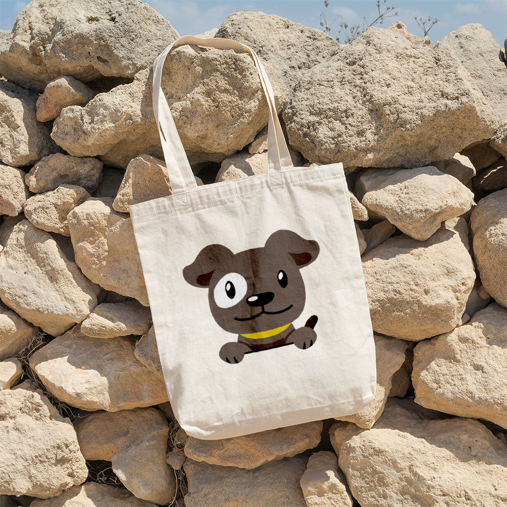 Peeking White Eyed Puppy Totes at $22.95 found at Personalizedpetlovergifts