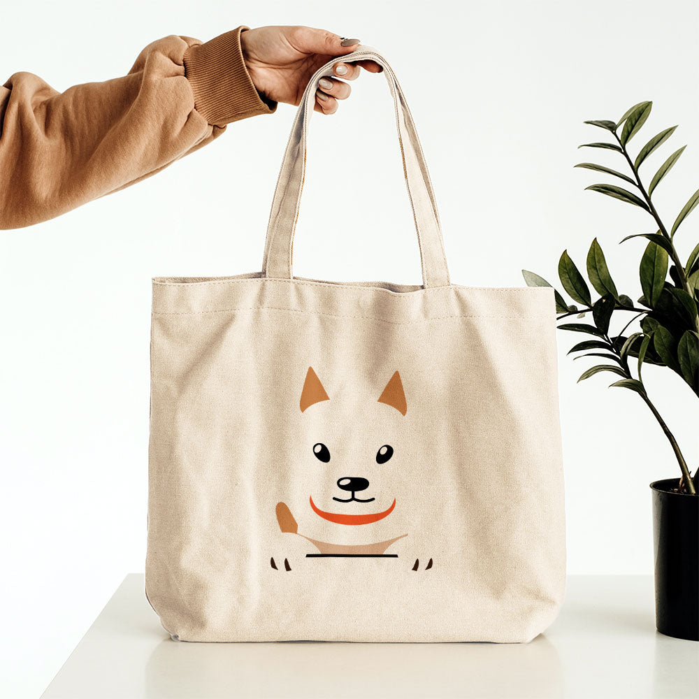 Peeking White Pointed Dog Totes at $22.95 found at Personalizedpetlovergifts