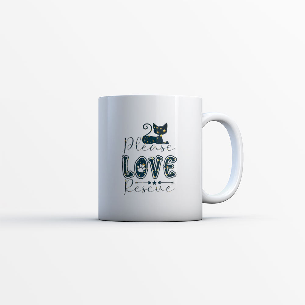 Please Love Rescue In Star Pattern Mug at $13.95 found at Personalizedpetlovergifts