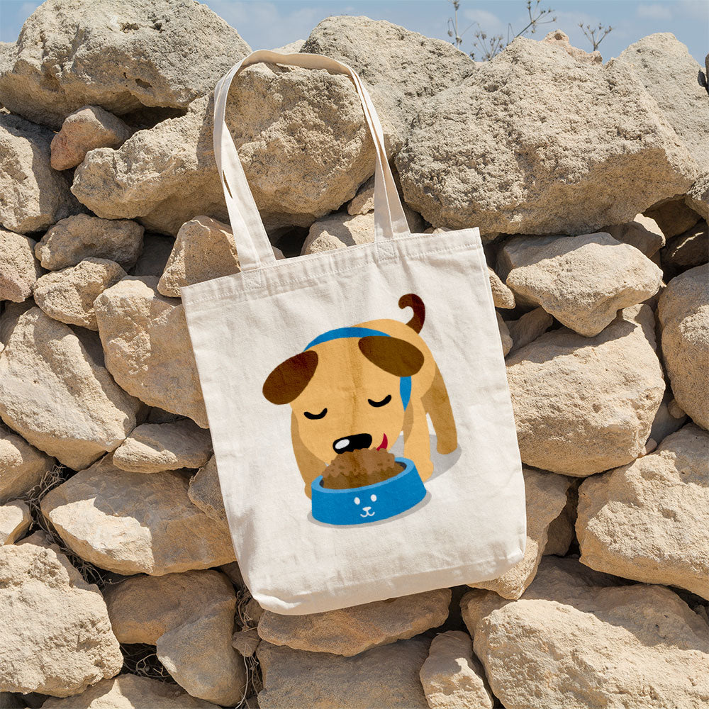 Puppy Eating Totes at $22.95 found at Personalizedpetlovergifts