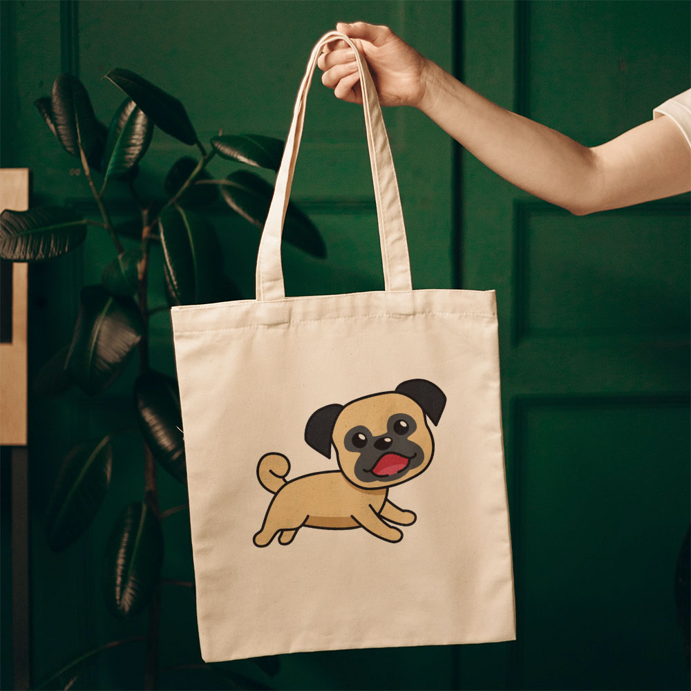 Running Pug Puppy Totes at $22.95 found at Personalizedpetlovergifts