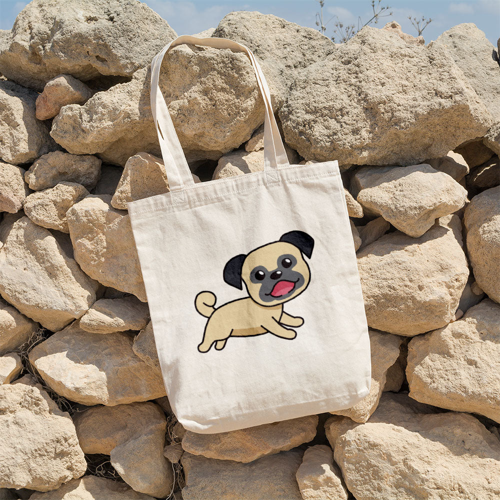 Running Pug Puppy Totes at $22.95 found at Personalizedpetlovergifts