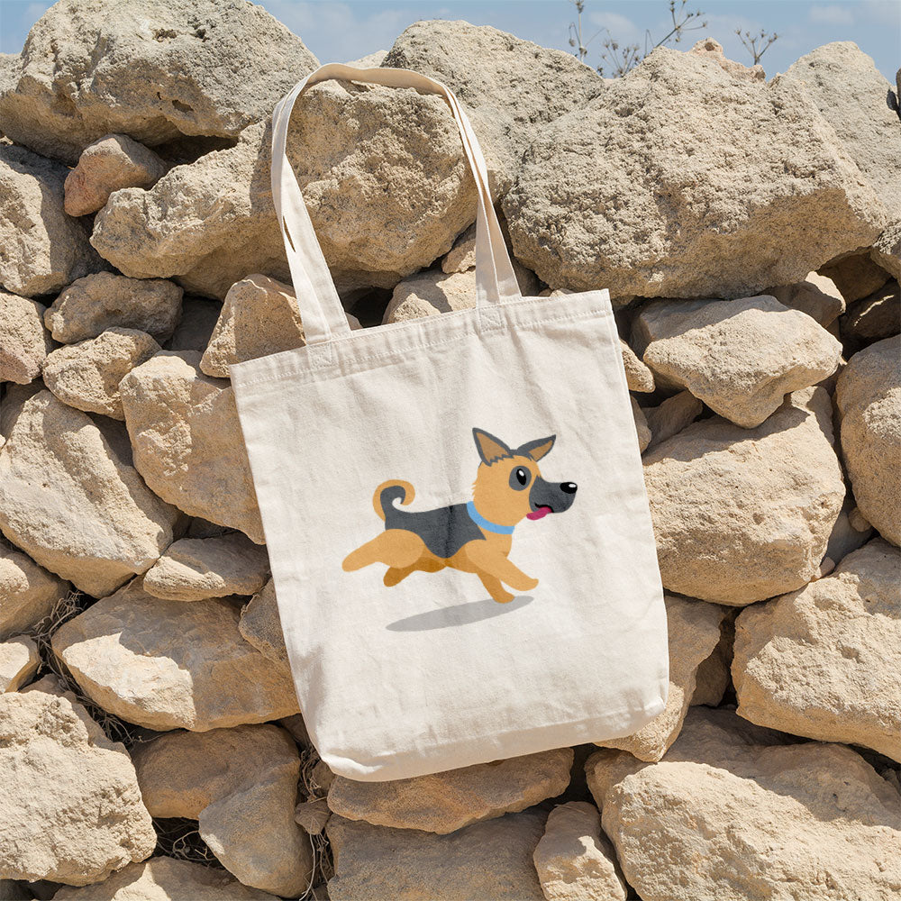 Running Shepard Puppy Totes at $22.95 found at Personalizedpetlovergifts