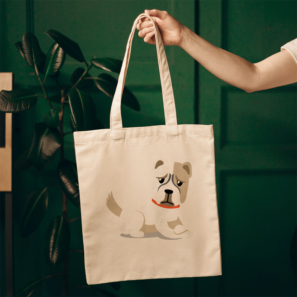 Sitting Dog Carton Totes at $22.95 found at Personalizedpetlovergifts