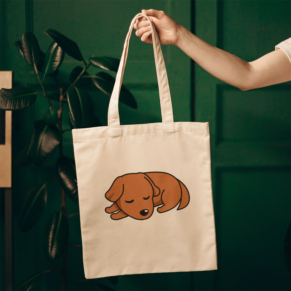 Sleeping Brown Puppy Totes at $22.95 found at Personalizedpetlovergifts