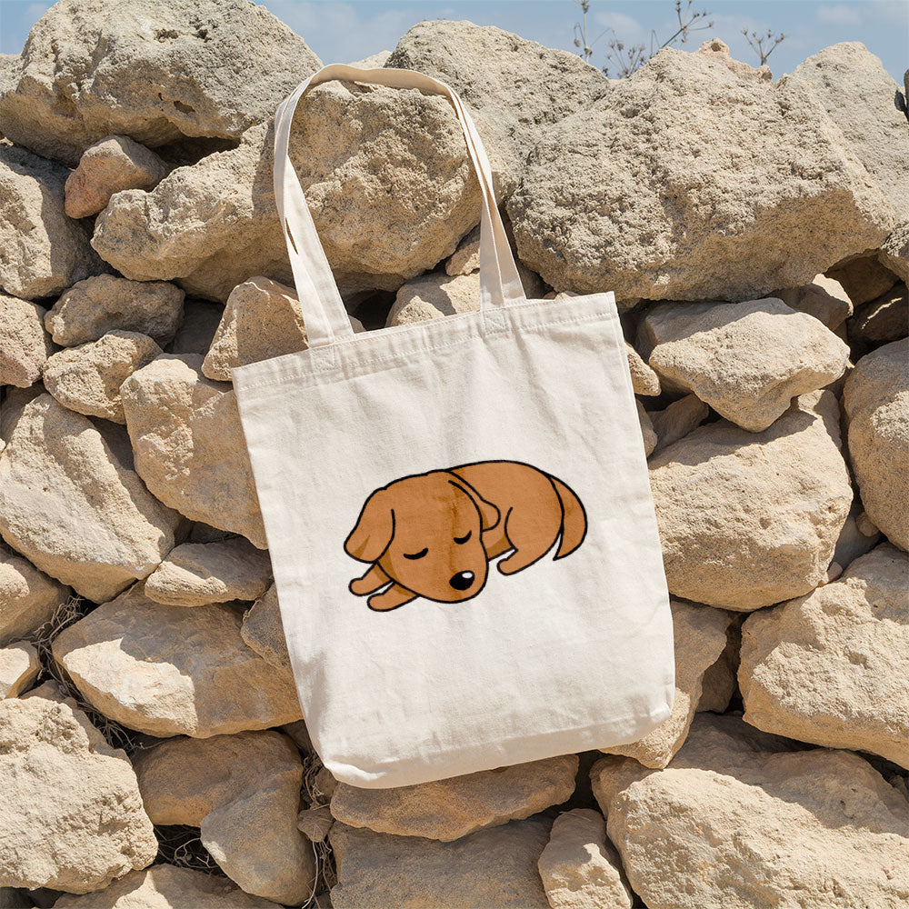 Sleeping Brown Puppy Totes at $22.95 found at Personalizedpetlovergifts