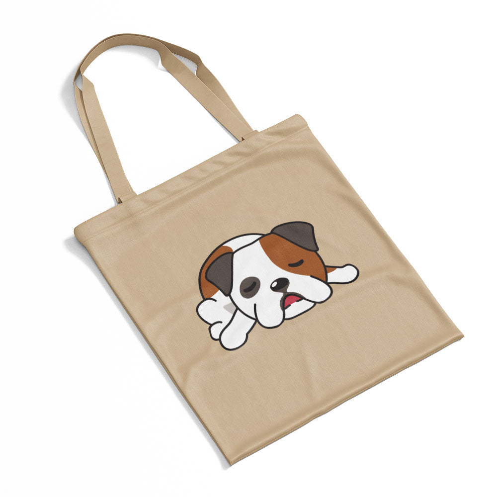 Sleeping White Bulldog Totes at $22.95 found at Personalizedpetlovergifts