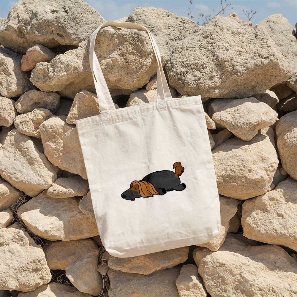 Sleepy Lazy Dog Afghan Hound Brown Black Mask Totes at $22.95 found at Personalizedpetlovergifts