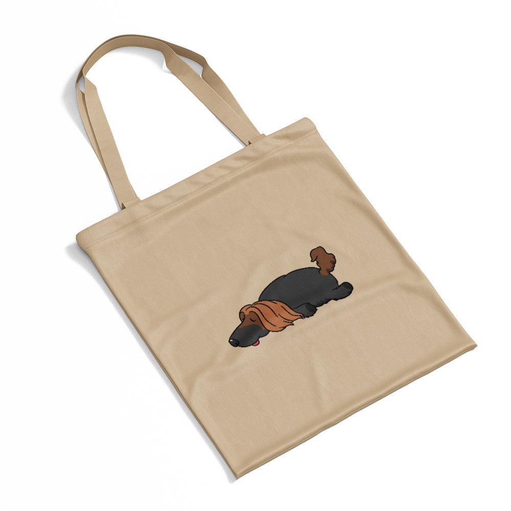 Sleepy Lazy Dog Afghan Hound Brown Black Mask Totes at $22.95 found at Personalizedpetlovergifts