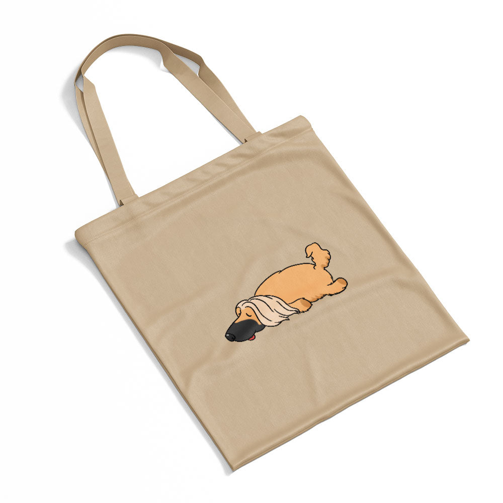 Sleepy Lazy Dog Afghan Hound Gold Totes at $22.95 found at Personalizedpetlovergifts