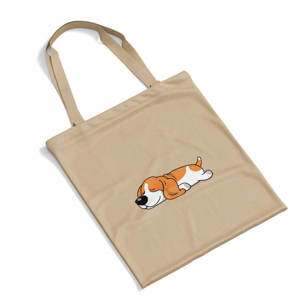 Sleepy Lazy Dog Basset Hound Red Tri Totes at $22.95 found at Personalizedpetlovergifts