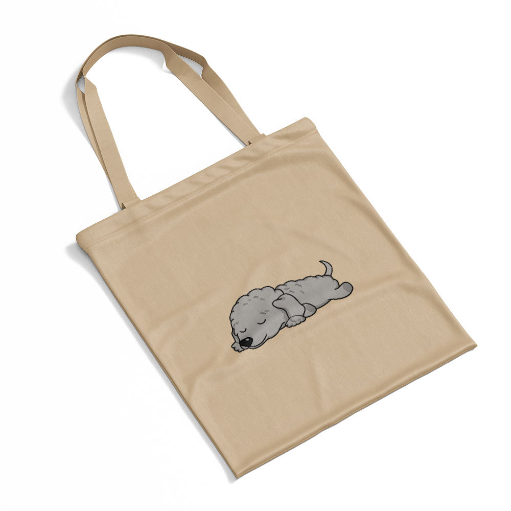 Sleepy Lazy Dog Bedlington Terrier Blue White Totes at $22.95 found at Personalizedpetlovergifts