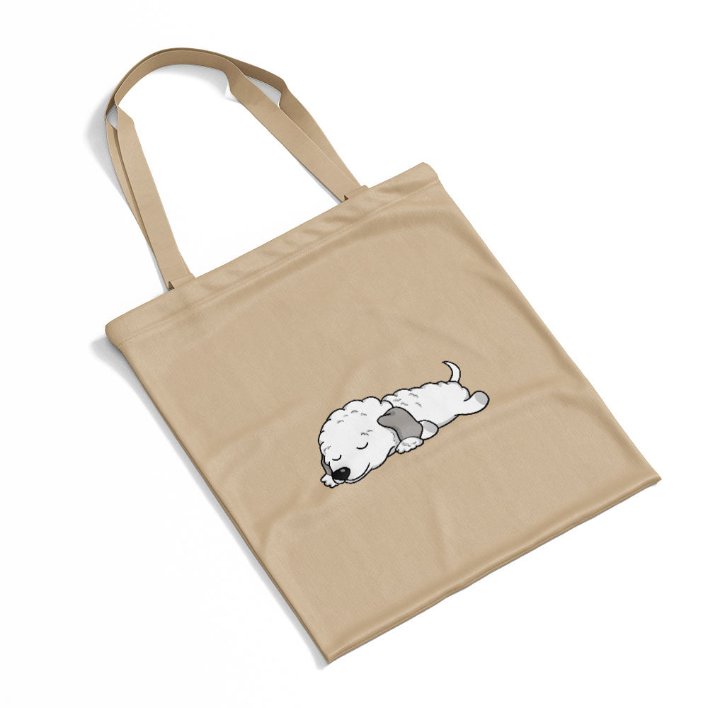 Sleepy Lazy Dog Bedlington Terrier Blue Totes at $22.95 found at Personalizedpetlovergifts