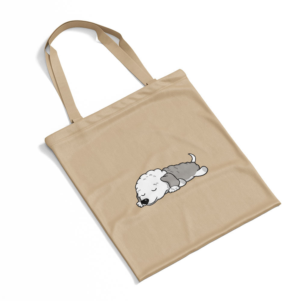 Sleepy Lazy Dog Bedlington Terrier White Totes at $22.95 found at Personalizedpetlovergifts