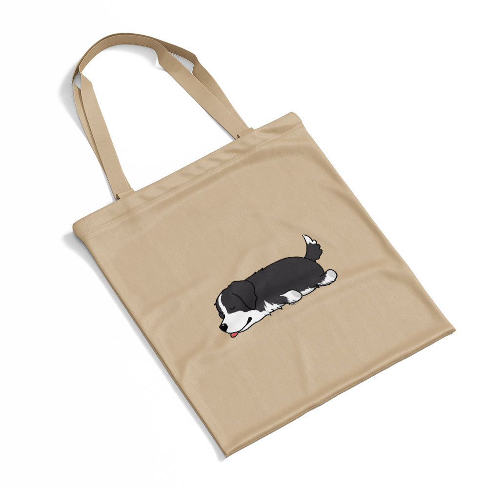 Sleepy Lazy Dog Bernese Mountain White Black Totes at $22.95 found at Personalizedpetlovergifts