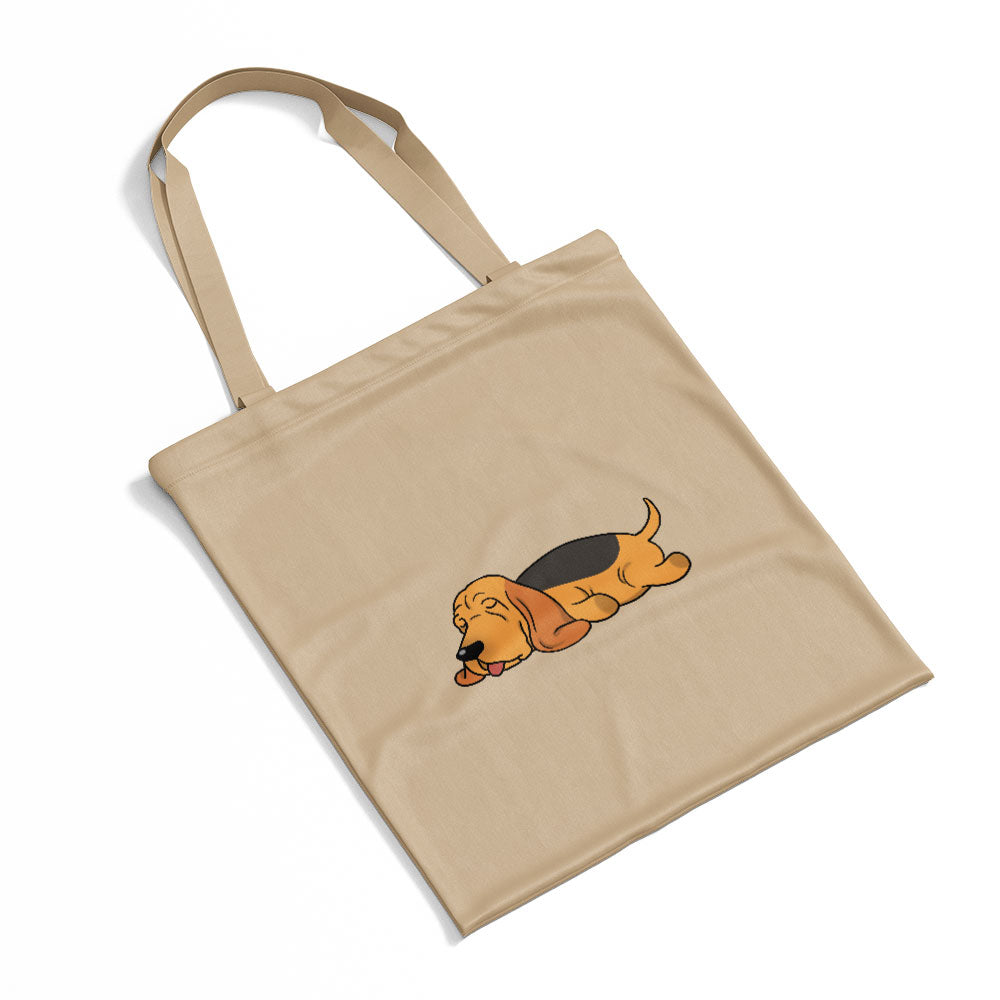 Sleepy Lazy Dog Bloodhound Black Tan Totes at $22.95 found at Personalizedpetlovergifts