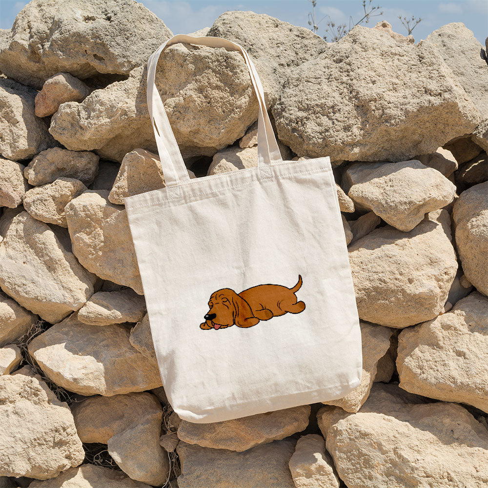 Sleepy Lazy Dog Bloodhound Red Brown Totes at $22.95 found at Personalizedpetlovergifts