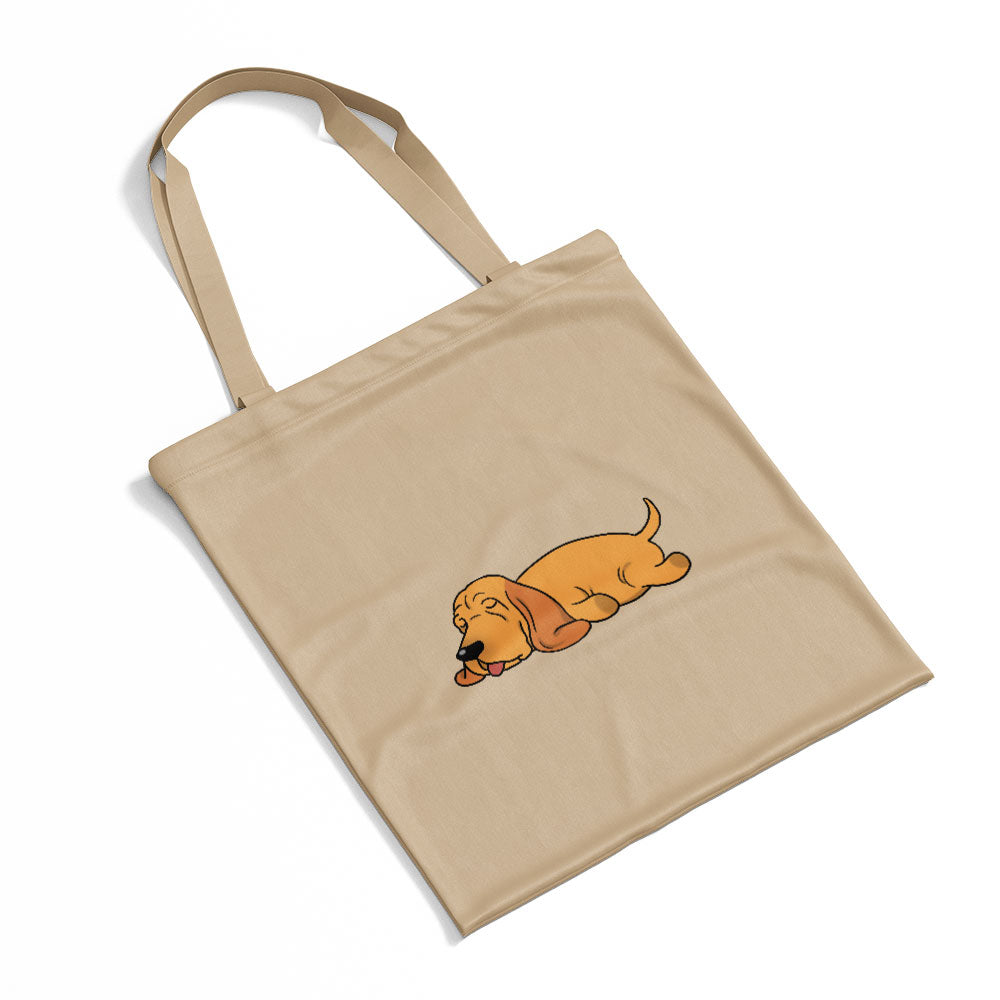 Sleepy Lazy Dog Bloodhound Tan Totes at $22.95 found at Personalizedpetlovergifts