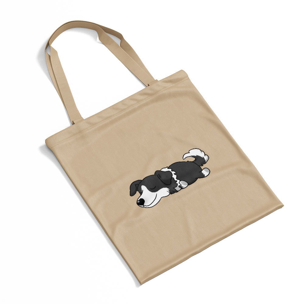 Sleepy Lazy Dog Border Collie Blue Merle Totes at $22.95 found at Personalizedpetlovergifts