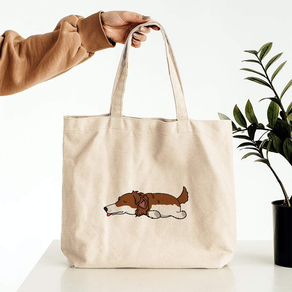 Sleepy Lazy Dog Borzoi Brown Totes at $22.95 found at Personalizedpetlovergifts