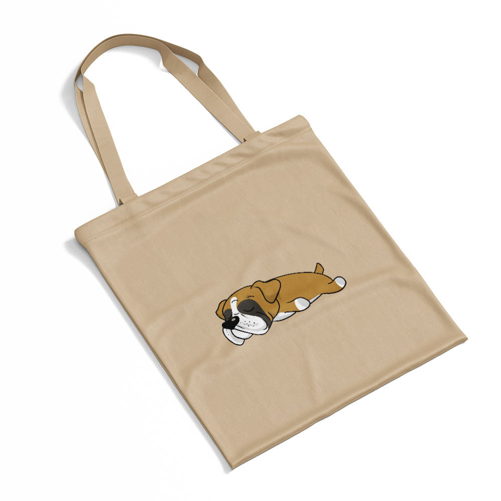 Sleepy Lazy Dog Boxer Fawn Totes at $22.95 found at Personalizedpetlovergifts