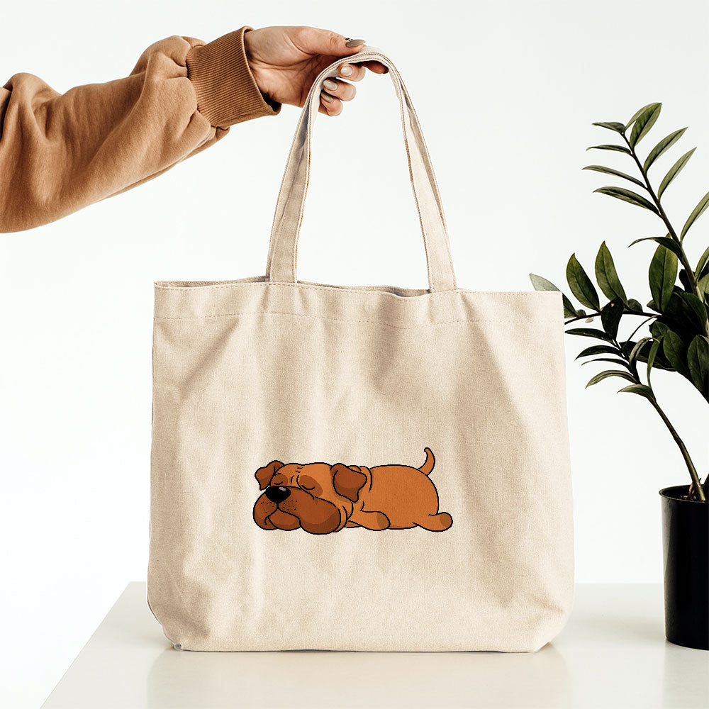 Sleepy Lazy Dog Bullmastiff Red Brown Totes at $22.95 found at Personalizedpetlovergifts