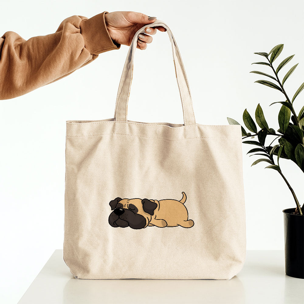 Sleepy Lazy Dog Bullmastiff Fawn Black Totes at $22.95 found at Personalizedpetlovergifts