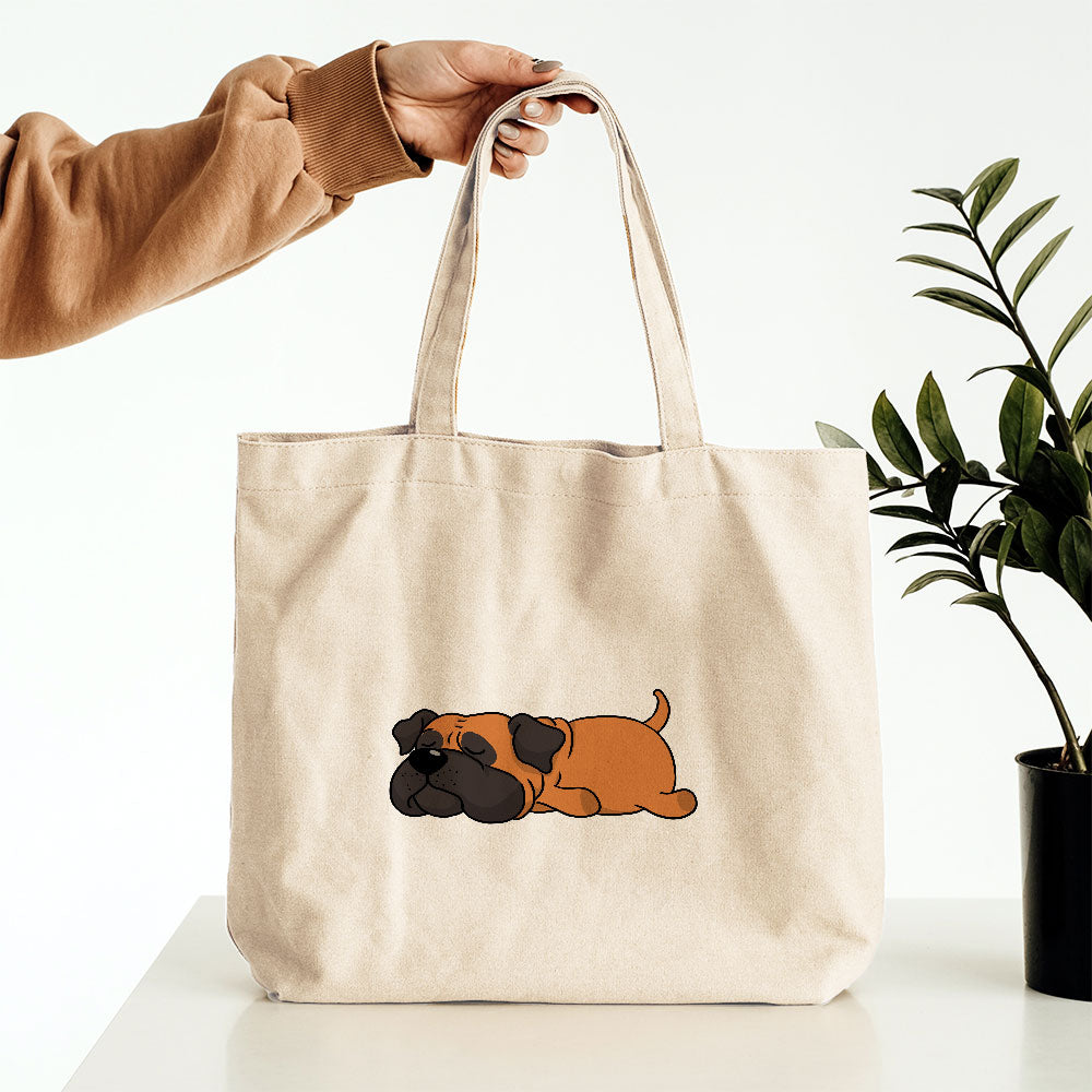 Sleepy Lazy Dog Bullmastiff Red Black Totes at $22.95 found at Personalizedpetlovergifts