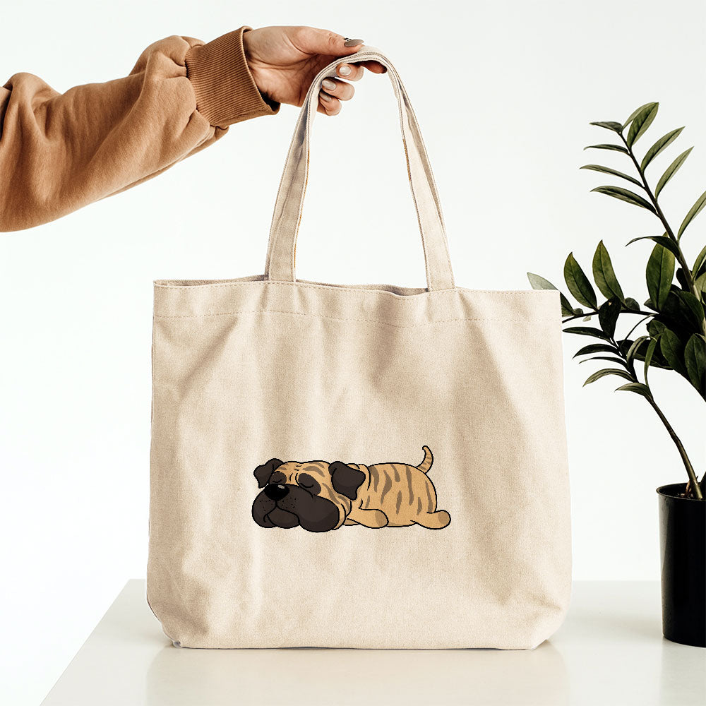 Sleepy Lazy Dog Bullmastiff Reverse Totes at $22.95 found at Personalizedpetlovergifts