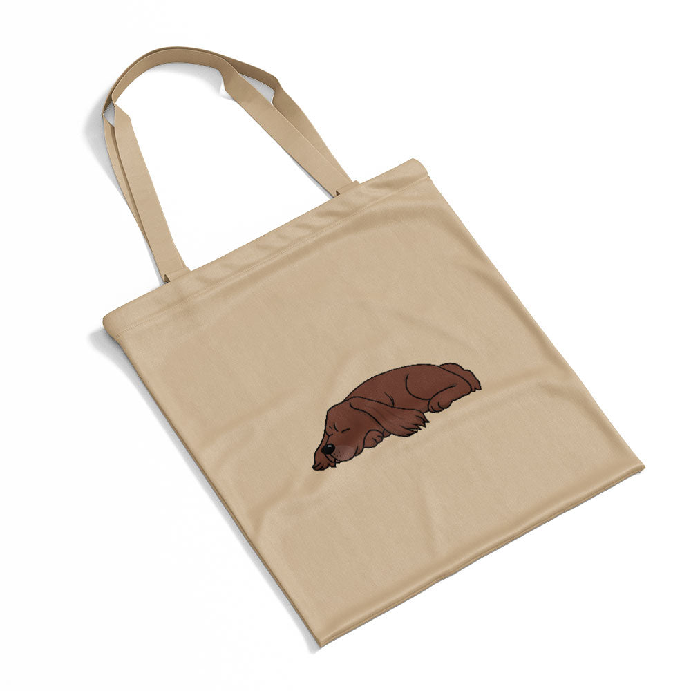 Sleepy Lazy Dog Cocker Spaniel Chocolate Totes at $22.95 found at Personalizedpetlovergifts