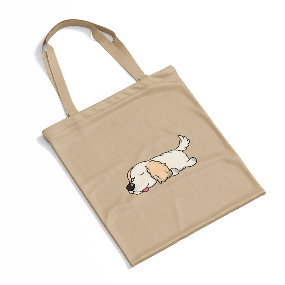 Sleepy Lazy Dog Cocker Spaniel Fawn Totes at $22.95 found at Personalizedpetlovergifts