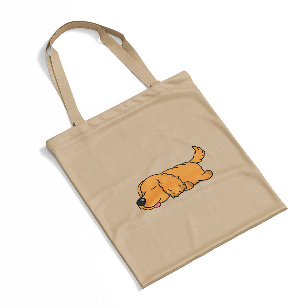 Sleepy Lazy Dog Cocker Spaniel Tan Totes at $22.95 found at Personalizedpetlovergifts