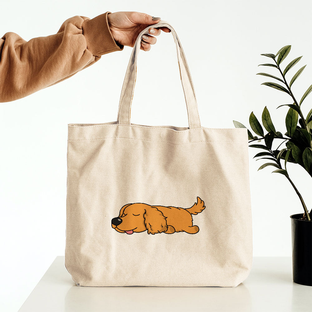 Sleepy Lazy Dog Cocker Spaniel Tan Totes at $22.95 found at Personalizedpetlovergifts