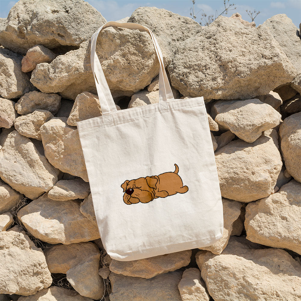 Sleepy Lazy Dog Dogue De Bordeaux Brown Totes at $22.95 found at Personalizedpetlovergifts