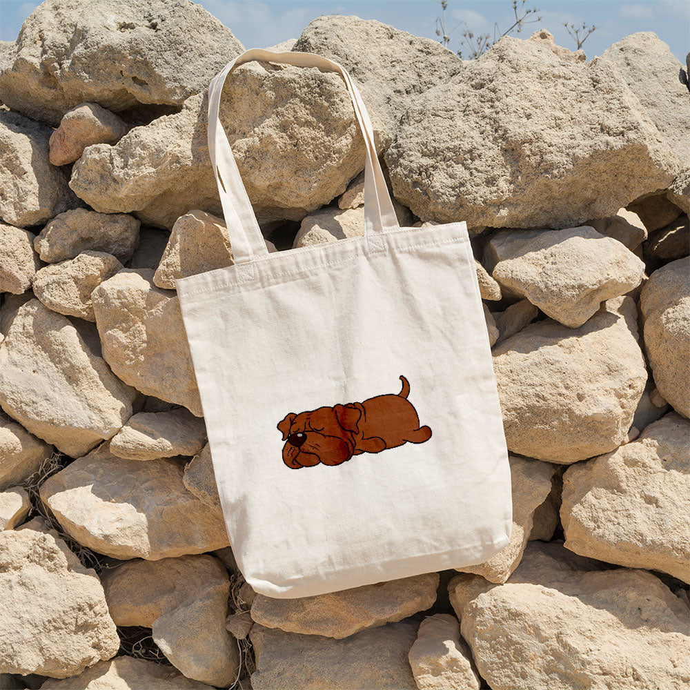 Sleepy Lazy Dog Dogue De Bordeaux Red Totes at $22.95 found at Personalizedpetlovergifts