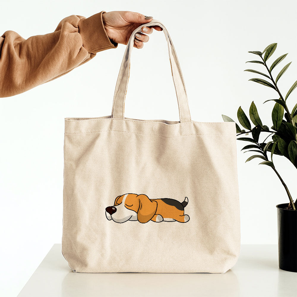 Sleepy Lazy Dog Foxhound Gold Tri Totes at $22.95 found at Personalizedpetlovergifts