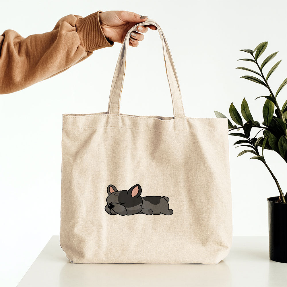 Sleepy Lazy Dog French Bulldog Blue Totes at $22.95 found at Personalizedpetlovergifts