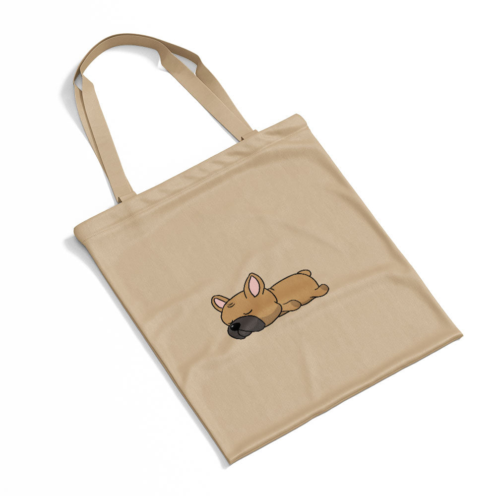 Sleepy Lazy Dog French Bulldog Brown Totes at $22.95 found at Personalizedpetlovergifts