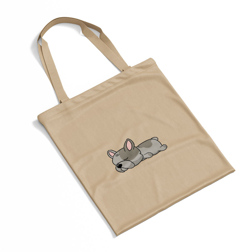 Sleepy Lazy Dog French Bulldog Grey Totes at $22.95 found at Personalizedpetlovergifts