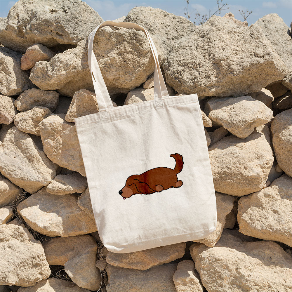 Sleepy Lazy Dog Irish Setter Liver Totes at $22.95 found at Personalizedpetlovergifts