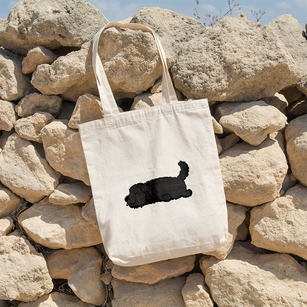 Sleepy Lazy Dog Labradoodle Black Totes at $22.95 found at Personalizedpetlovergifts