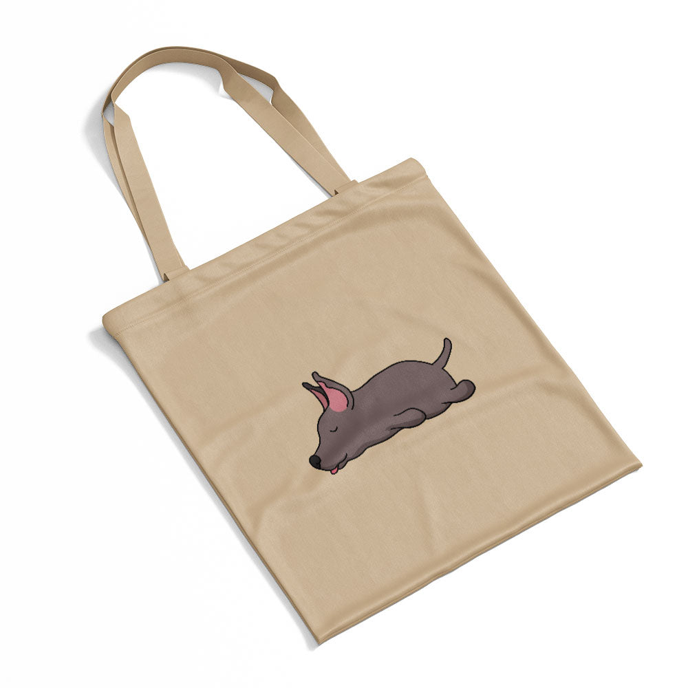 Sleepy Lazy Dog Mexican Hairless Black Totes at $22.95 found at Personalizedpetlovergifts